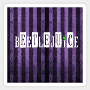 Beetlejuice Purple and Black Lace Facemask Sticker